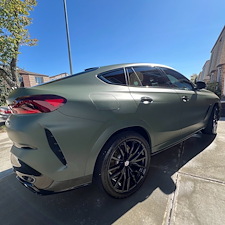 Drews-Auto-Detailing-recognized-as-Staten-Islands-leading-auto-detailing-company-recently-completed-an-exterior-full-detailing-on-a-stunning-2023-BMW-X6-M50-wrapped-in-matte-green-in-the-Annadale-neighborhood-of-Staten-Island 0